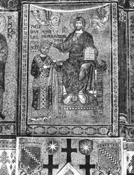 Wilhelm II., König von Sizilien, erhält eine Krone von Christus